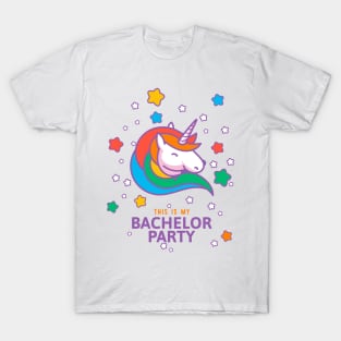 Bachelor party unicorn, Funny matching set, 1 of 2, Groom T-Shirt